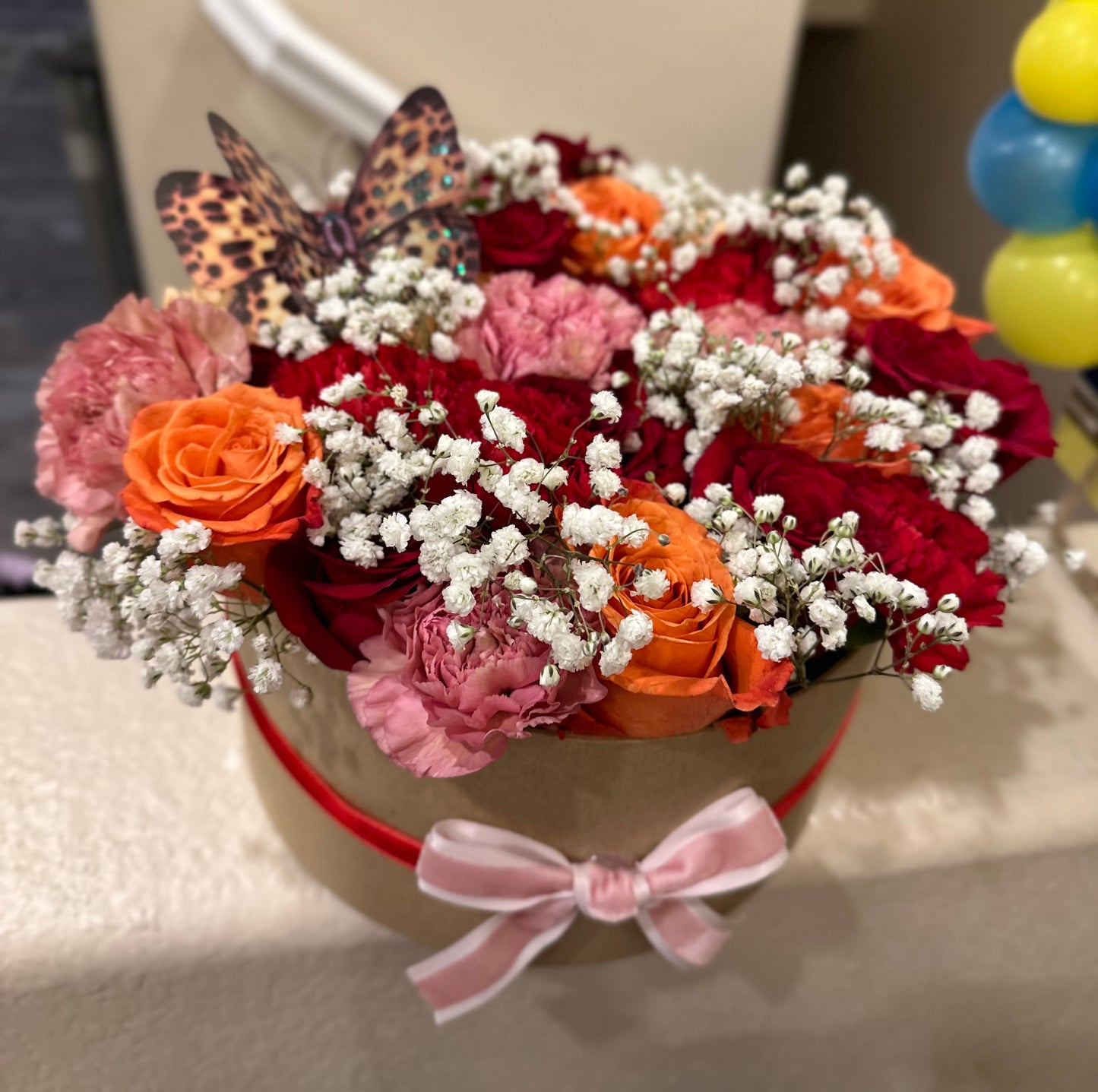 Luxury Floral Box with Butterfly Accent