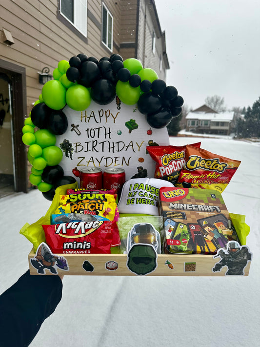 Gaming Birthday Gift Basket