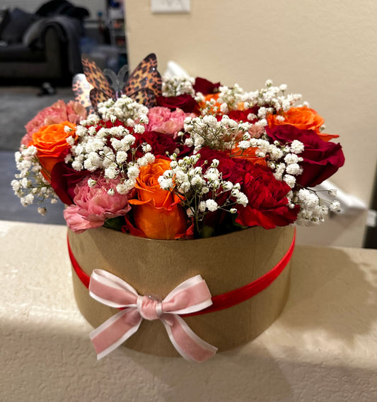 Luxury Floral Box with Butterfly Accent